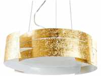 HOFSTEIN Hängelampe Novara - Moderne Hängeleuchte Gold mit in Wellen gelegten