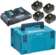 Pack MAKITA &Eacute;nergie 18 V Li-Ion (4 batteries 5 Ah + 1 chargeur double) avec...