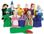 goki SO450 - Handpuppenset, ​​12 unterschiedliche Figuren aus Textil,