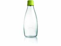 Retap ApS 0.8 Litre Large Borosilicate Glass Water Bottle, Forest Green
