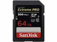 SanDisk Extreme PRO 64 GB SDXC-Speicherkarte bis zu 300 MB/Sek, UHS-II, Class...