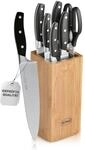 R&Ouml;SLE CUISINE B&uuml;rsten Messerblock, 7-tlg. Set: Bambusholzblock mit 5 scharfen