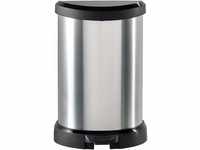 Curver Decobin Metal Abfallbehälter Deco 20L in schwarz/Silber metallic, Plastik,