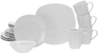 CreaTable, 13915, Serie Square wei&szlig;, 16-teiliges Geschirrset f&uuml;r 4 Personen,