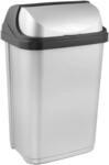 keeeper Abfallbeh&auml;lter mit Rolldeckel, 25 l, Rasmus, Silber