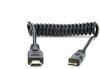 Atomos ATOMCAB008 HDMI Spiralkabel (Mini HDMI auf Full HDMI), schwarz,