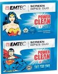 Emtec ECCLWIPEDUO Duo Wipes Superman und Wonder Woman Bildschirmreinigungstuch