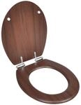 vidaXL Toilettensitz MDF Absenkautomatik Deckel WC Sitz Toilettendeckel Braun