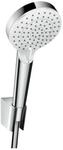 hansgrohe Crometta Duschkopf inkl. Duschkopfhalterung, 2 Strahlarten, Wei&szlig;/Chrom