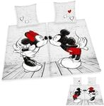 Herding DISNEY MICKEY & MINNIE Partnerbettw&auml;sche-Set, Wendemotiv, 2 x Bettbezug 135