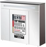 FACKELMANN Kara Spiegelschrank, 80 x 70 x 23 cm, Korpus in Anthrazit mit...
