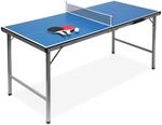 Relaxdays Klappbare Tischtennisplatte, HBT: 71 x 150 x 67 cm, tragbarer Ping Pong