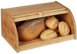 Relaxdays Brotkasten Bambus HBT: 16,5 x 40 x 27,5 cm Rollbrotkasten f&uuml;r aromadichte