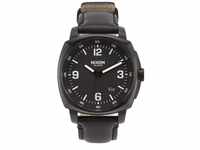 Nixon Herren Chronograph Quarz Uhr mit Leder Armband A1077-001-00