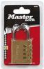 Master Lock 604EURD 4-Zahlen Zahlenschloss mit Aluminiumkörper mit Messing-Finish,