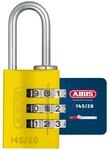 ABUS Zahlenschloss 145/20 - Aluminium-Vorh&auml;ngeschloss, Gelb | 3-stelliger