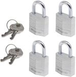 MASTER LOCK Kleine Vorh&auml;ngeschlosser Set [Schl&uuml;ssel] [4er-Pack] [Familienpackung]