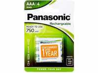 Panasonic Ready to Use Wiederaufladbare Batterien Ministilo AAA, 750 mAh,...
