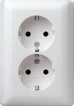 Gira 078004 Doppel Schuko Steckdose Standard 55, reinwei&szlig; matt