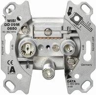 Wisi 18388 DD 09 M 0650 3-Loch Multimedia-Enddose, 10 dB Metall