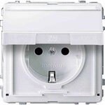Merten MEG2312-7219 SCHUKO-Steckdose mit Klappd. und Schriftf., BRS, Steckkl.,