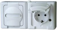 Kopp 131202003 Blue Electric Schutzkontakt-Steckdose, 2-Fach mit Deckel