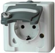 Kopp 103456009 BLUE ELECTRIC - Schutzkontakt-Steckdose mit Klappdeckel und