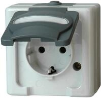 Kopp 103356006 Blue Electric Schutzkontakt-Steckdose mit Deckel
