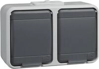 Schneider Electric Elso Schuko-Steckdose mit Klappdeckel, 2-fach, 445409 | AquaTop,