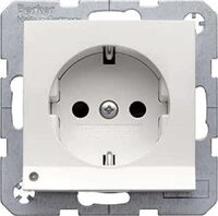 Toma SCHUKO con LED de orientaci&oacute;n, S/B, blanco polar, mate