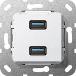 Gira 568403 USB 3.0 A 2 Fach Gender Changer Einsatz, reinwei&szlig;