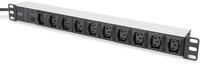 DIGITUS Verl&auml;ngerungsschnur Wechselstrom 250 V 10 Ausgangsstecker, 19"