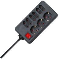 Kopp 129805005 3+6-Fach Steckdosenleiste mit beleuchtetem Schalter Standard,...
