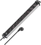 Brennenstuhl Alu-Line 19" Steckdosenleiste 9-Fach - Steckerleiste aus hochwertigem