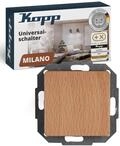 Kopp MILANO Universalschalter aus Buchen-Echtholz - Lichtschalter-Unterputz mit 10AX