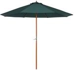 Outsunny Holz Sonnenschirm Holzschirm Gartenschirm 2,5m Dunkelgr&uuml;n | 2,5m,
