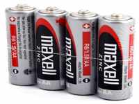 Maxell 774406.00.CN Zink Batterie, Mignon AA, 4 Pack Shrink