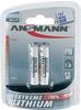 ANSMANN Extreme Lithium Batterie AAA Micro 2er Pack - 1,5V, LR3 - hohe Kapazität,