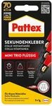 Pattex Sekundenkleber Fl&uuml;ssig Mini Trio, sp&uuml;lmaschinenfester Superkleber in 3
