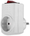 REV Steckdosenadapter - Steckdose schaltbar, &Uuml;bergangsstecker, 3500W, wei&szlig;