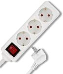REV Steckdosenleiste - 3-Fach, beleuchteter Schalter, 1,4m, 3500W, wei&szlig;