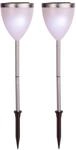 Best Season 477-35 LED-Solar-Pathlights 2-er Set 46 x 10 cm, silber