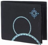 Oxmox Geldb&ouml;rse New Cryptan Querscheinb&ouml;rse Windrose Print Cyan Black schwarz