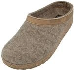 HAFLINGER Grizzly Torben Filzclog Hausschuh aus reinem Wollfilz Torf, Gr. 36
