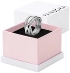 Pandora Timeless Ewigkeitsring, funkelnde und polierte Linien, Silber, mit Cubic