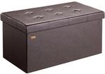CASARIA&reg; Sitzbank mit Stauraum Faltbar Braun 80x40x40cm Gepolstert Deckel...