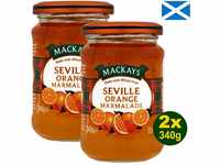 Mackays 100% Natural Fruit Seville Orange Marmalade 2x 340g (680g) - Premium
