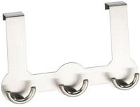 WENKO T&uuml;rgarderobe Rondo - 3 Haken, f&uuml;r T&uuml;rfalzen von 2 cm, Edelstahl rostfrei,