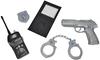 Simba 108102669 - Polizei Basic Set, Funkgerät, Pistole, Handschellen, Mappe, Marke,