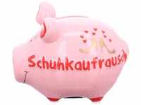 Spardose Schwein "Schuhkaufrausch" - Keramik, klein